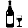 pictogramme bouteille et verre de vin